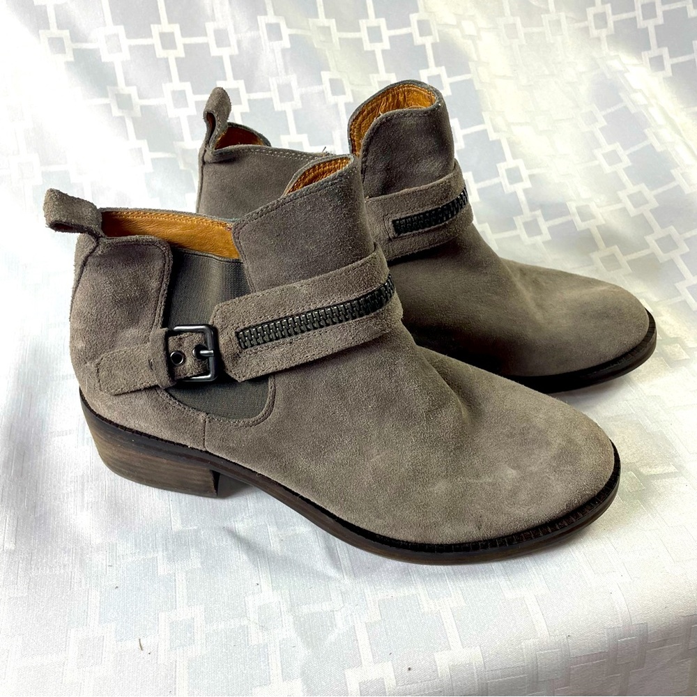 Gentle Souls Gray leather booties - Picture 1 of 8